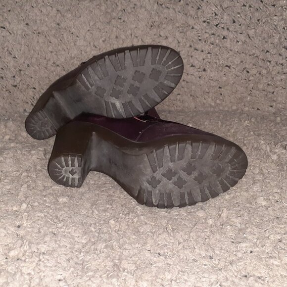 MAUD FRIZON-Deep Purple Leather/Patent-Rubber Heels-Loafers-Sz 38-Excellent - Picture 8 of 8